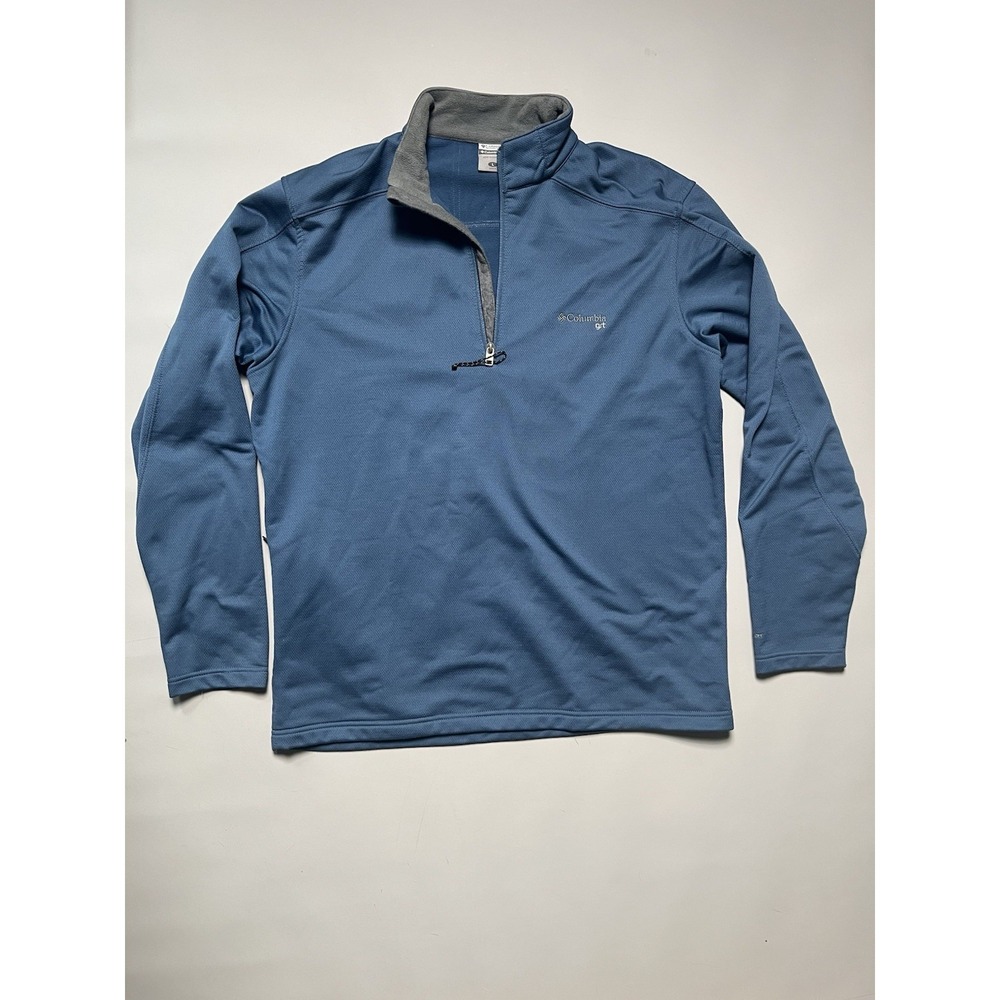 Columbia Men's Large Blue 1/4 Zip Fleece Pullover Sweatshirt Lightweight